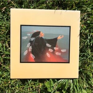Vintage FRANK HOWELL  Indian Ceramic Tile / The Gift / Wall Art Native American